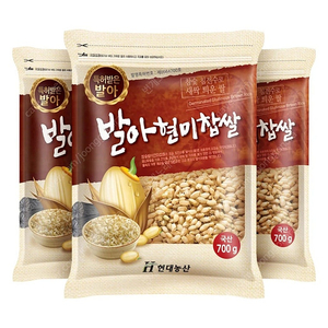 선착순)국내산 발아현미찹쌀 700gx3봉구성 총2.1kg 무료배송8900원 최근도정