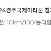 경주국제마라톤 10km코스 (여성) 배번+기념품 원가양도합니다.