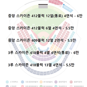 [준플레이오프][최저가,안전거래] 3차전 2~4연석 (통로석) 다량 보유중