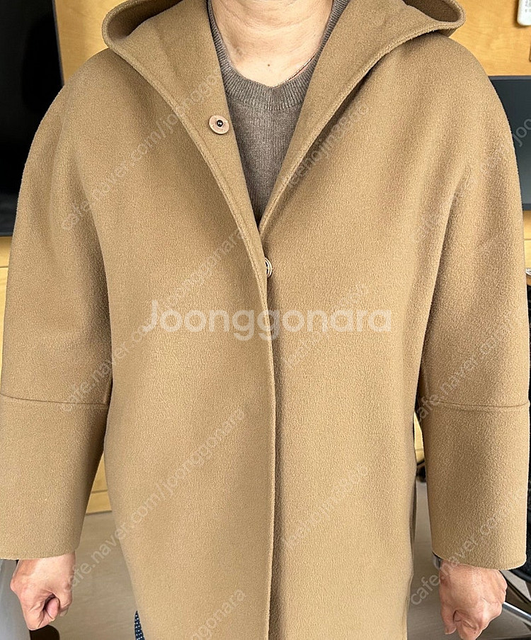 막스마라 카멜색 망토형 울코트 / 66사이즈--0
