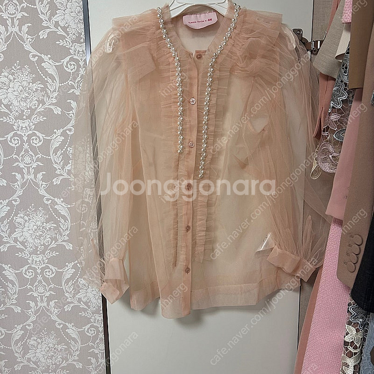 H&M 시몬로샤 튤 블라우스 시스루블라우스 셀프웨딩브라...--3