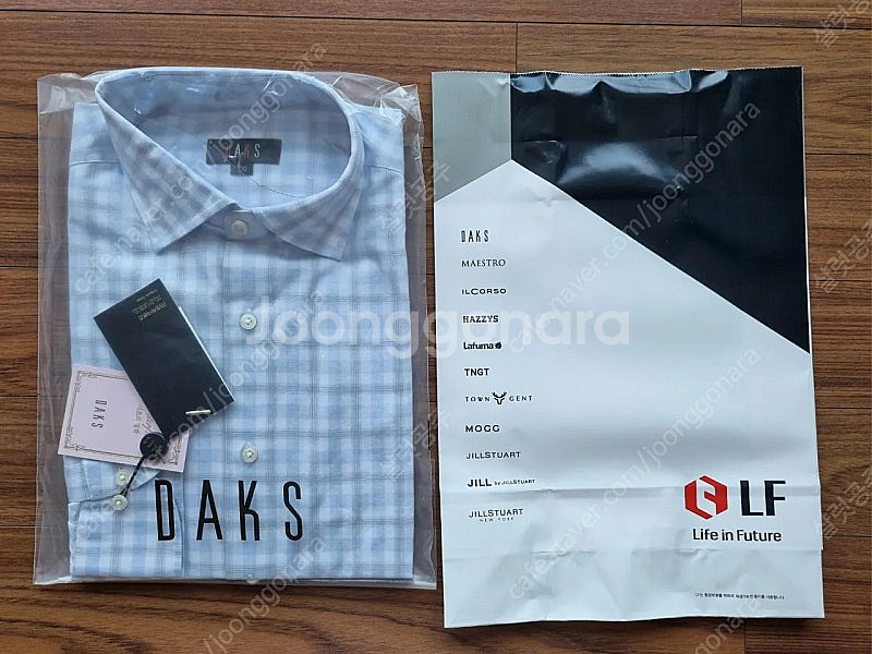 닥스 남성 하늘체크 긴팔셔츠 100 새제품--0