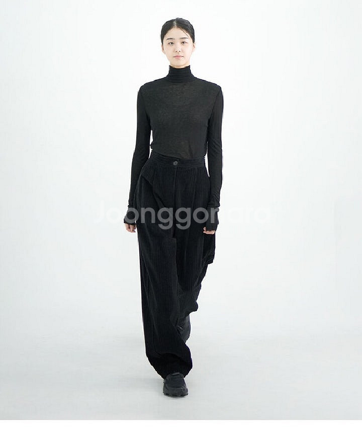 유노이아 코듀로이 팬츠 블랙 corduroy pants...--0