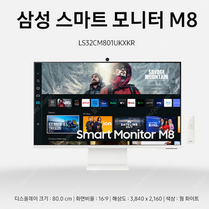 삼성 스마트 모니터 M8 (LS32CM801UKXKR) 팝니다.