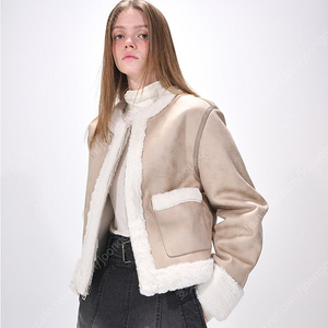 에트몽 무스탕 Fur Lined Mustang Coat, Cream Beige