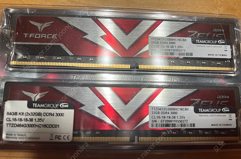 팀그룹 티포스 DDR4 3000 64GB 팝니다.