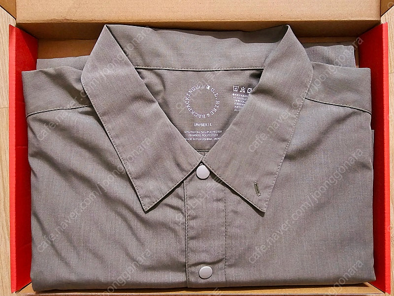 야마토미치 뱀부셔츠 올리브 애쉬 라지--1