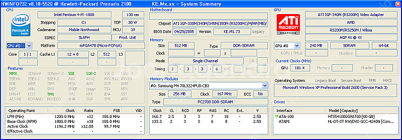 HP Compaq Presario 2100 노트북(펜티...--9