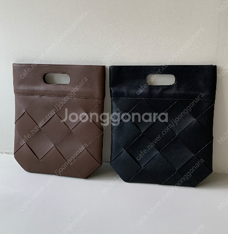 (편의점 반값택포) 브라운 레더 플랫 토트백--0