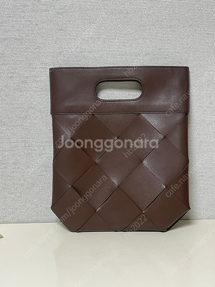 (편의점 반값택포) 브라운 레더 플랫 토트백--3