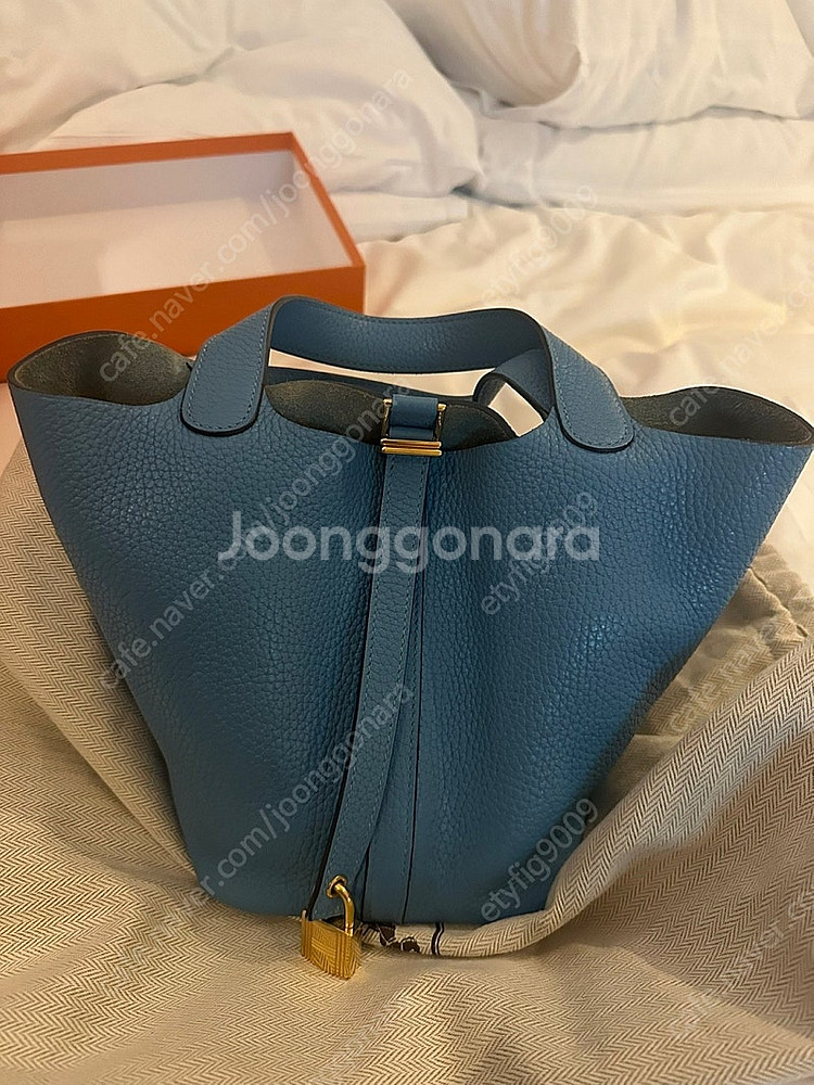 에르메스 피코탄 18 블루드노드 금장 인보이스 포함 풀...--4