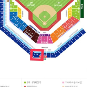 10/13(일) 플레이오프 1차전 중앙 스카이 14구역 2연석 or 4연석 판매합니다