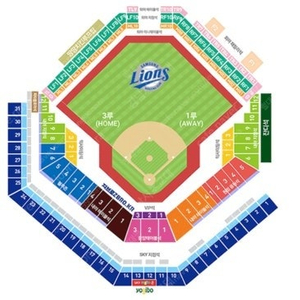 [10/14] 삼성라이온즈 VS LG 플레이오프 2차전 ​중앙스카이석 연석 2장 일괄 12