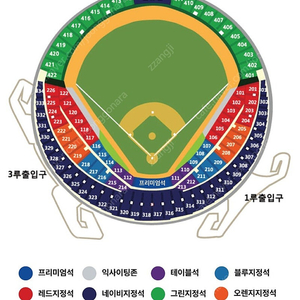 플레이오프 4차전 LG vs 삼성라이온즈 잠실 중앙네이비 (3루쪽) 321구역 통로 4연석