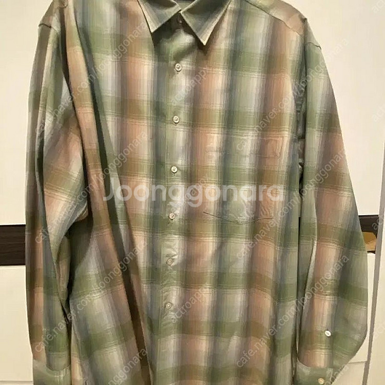 오라리 20fw 울 그린 체크 플란넬 셔츠 사이즈 4--0