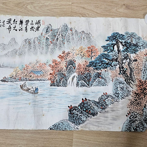 오래된 동양화 추경산수화 낙질 그림 64x42cm​