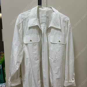 문달 집업셔츠화이트/ Zip up shirt white