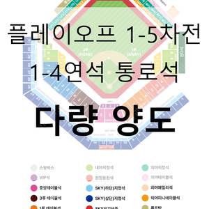 [플레이오프][최저가] 1차전 2차전 3차전 4차전 5차전 1-4연석 통로석 양도