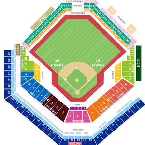 플레이오프 1차전 삼성vsLG 3루 sky지정석 4연석 2연석