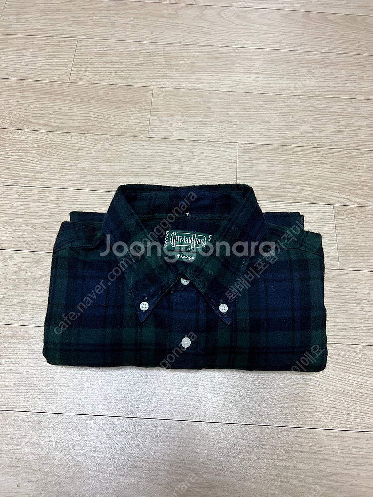 짓먼빈티지 옥스포드 셔츠 L사이즈 (블랙와치)--0