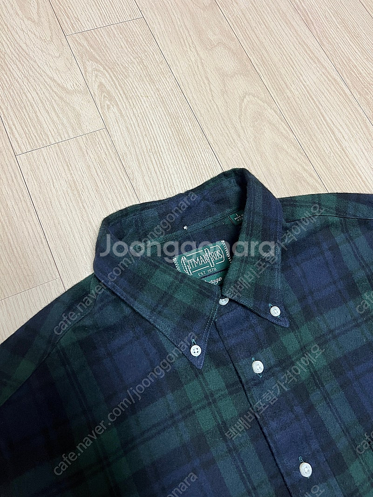 짓먼빈티지 옥스포드 셔츠 L사이즈 (블랙와치)--2