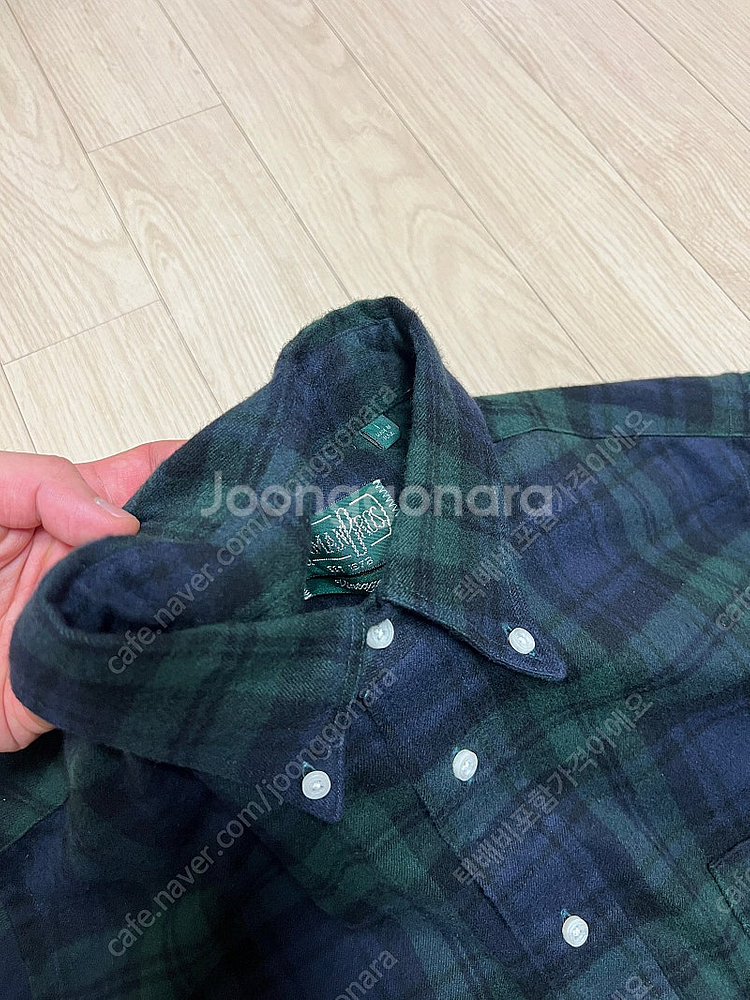 짓먼빈티지 옥스포드 셔츠 L사이즈 (블랙와치)--3