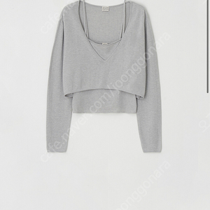 아뜰리에 에디션 V-Neck Knit Set (light gray)