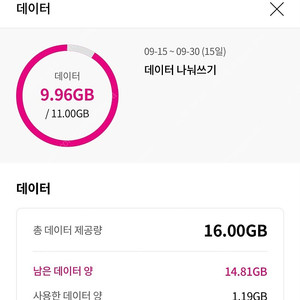 LG U+ 유플러스 데이터 1GB 판매