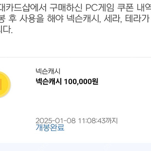 넥슨캐시 10만원