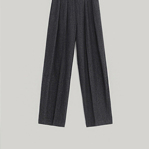 엘보른 슬랙스 / 엘보른 버튼 디테일 플리티드 울 슬랙스 / ELBORN Button Detail Pleated Wool Slacks (Grey) 32 size