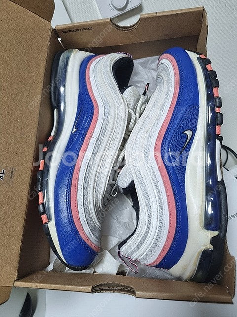 나이키 에어맥스 97 울트라마린 흰파핑 게임로얄 운동화...--8
