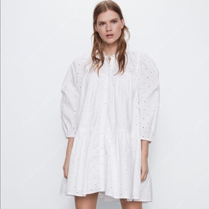 정품 ZARA embroideres mini dress