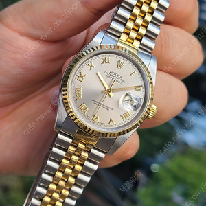 [정품] 롤렉스 데이저스트 36 로듐로만 그레이 옐로우골드 콤비 (Rolex Datejust Rhodium Roman Two-Tone)