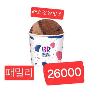 배스킨라빈스 베스킨라빈스 패밀리사이즈 26000원 > 20500