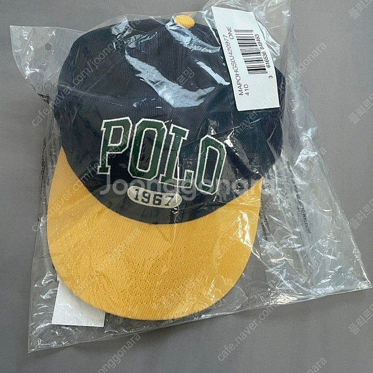 폴로 랄프 로렌 로고 코튼 치노 트윌 볼 캡 네이비 판...--0