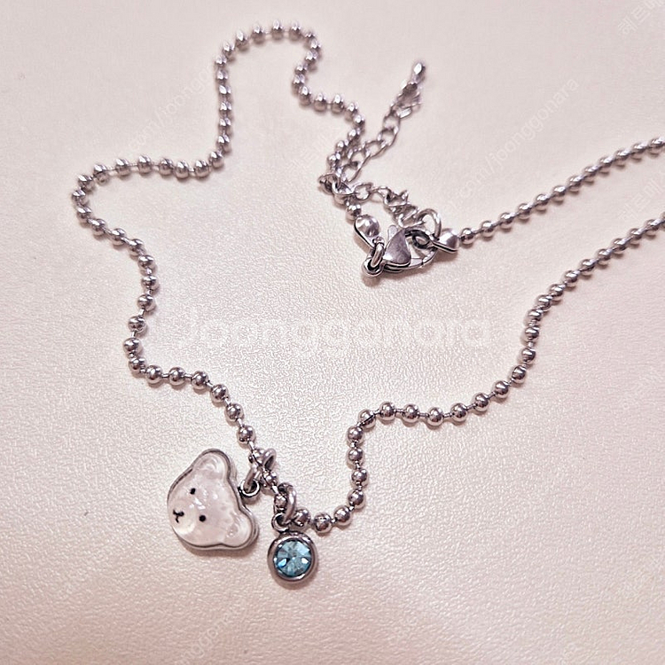 써지컬 스틸 벨라이즈 곰돌이 유아 미아방지 목걸이--0