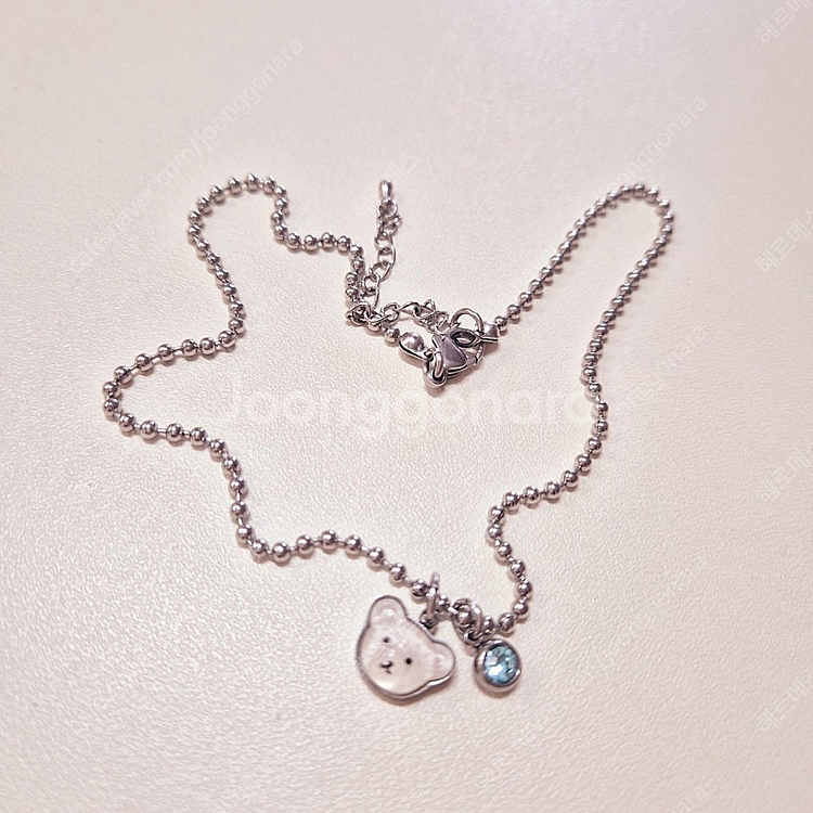 써지컬 스틸 벨라이즈 곰돌이 유아 미아방지 목걸이--1