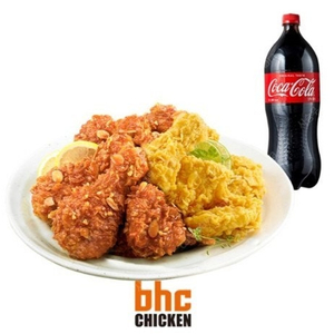 BHC 치킨 후라이드반+양념반+콜라 1.25L