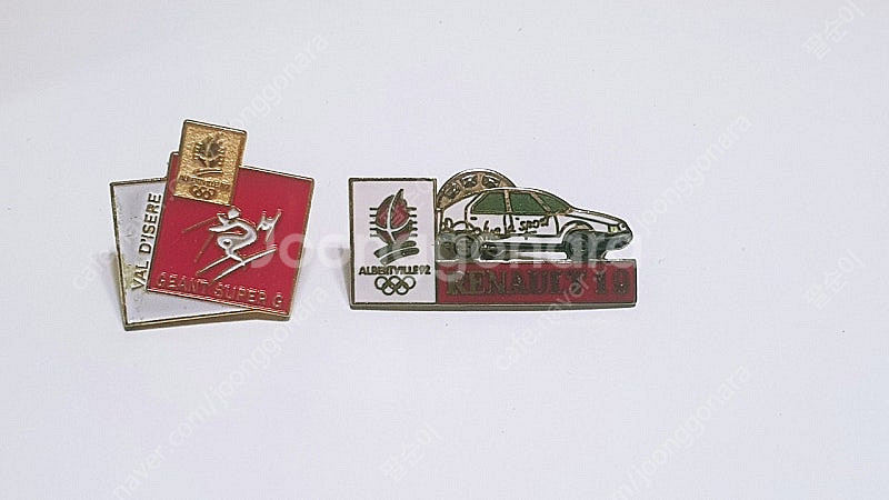 1992프랑스 알베르빌 동계올림픽 핀 뱃지2종 일괄분양--0