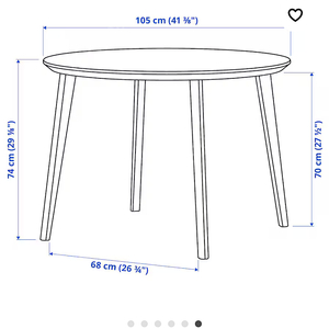 (천안) 이케아 리사보 원형식탁