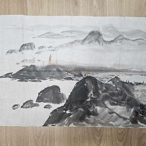 (미사용) 동양화 산수화 그림 69x40cm​