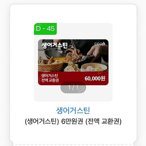 생어거스틴 6만원 상품권