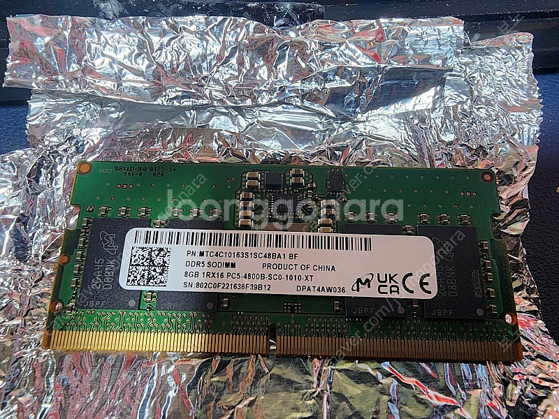 노트북용 RAM 마이크론 DDR5 SODIMM 4800...--0