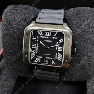 까르띠에 cartier 산토스 40mm 40미리 블랙다이얼 라지 러버스트랩 WSSA0039 국내 새상품 판매합니다.