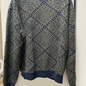 THISISNEVERTHAT MOROCCAN JACQUARD SWEATER NAVY/DARK OLIVE 디스이즈네버댓 모로칸 자카드 스웨터 (네이비/다크올리브) S사이즈