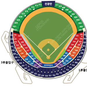 플레이오프 4차전 삼성 vs LG 1루 그린지정석 시야방해 402블럭 19열 2연석 양도