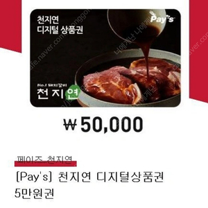 페이즈 디지털상품권 5만원권