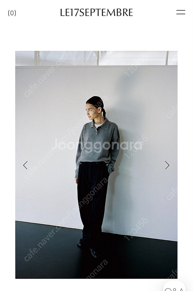 le17 CASHMERE BLEND COLLAR PULLOVER 그레이 새상품 판매합니다--0