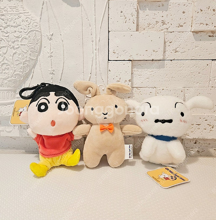 (일괄)짱구 흰둥이 유리 토끼 키링 가방고리 인형--0