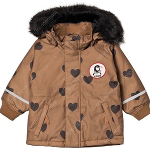 미니로디니 하트 패딩 자켓 128/134 브라운 Mini Rodini Brown K2 Hearts Jacket